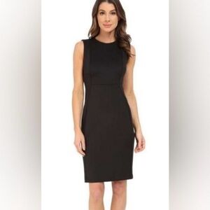 Calvin Klein Women’s 6 Black Sleeveless Sheath Dress with Exposed Back Zipper
